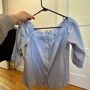 Whistles Blue Striped Women's Top